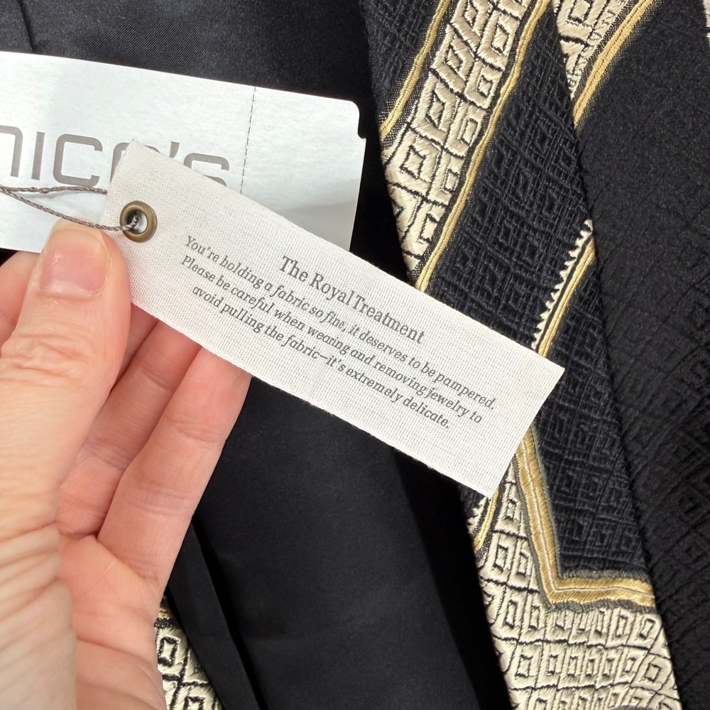 Chico's Egyptian Sophisticate Persias Black Gold Jacket NWT Women Size 3 /‎ XL - Picture 3 of 6